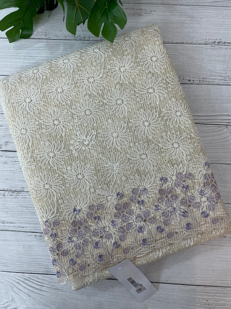 Cutwork Phulkari NetKota embroidery saree - MSH987