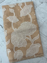 Semi organza saree with appliqué work - MSH906 PastelPeach