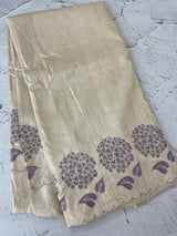 Blended soft tussar saree with embriodery - MS8669 PearlCream