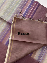 Multi color Semi soft silk saree with borders MSS590