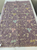Pure Georgette saree with embriodery and applique work MS15567 Mauve