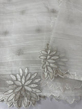 Crush Organza saree MSK5463- White