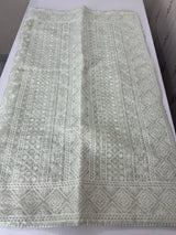 Premium Crush Organza saree with chikankari work- MCH378 PastelGreen