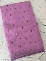 Kota checks saree with embroidery MS7679(1) Lavender