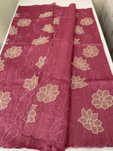 Blended tussar saree with applique borders MTSS459