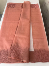Semi organza saree with embroidery & scallop border - MSH901 Peach
