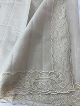 Soft Kota tissue silk saree with applique work MSH163  Ivory