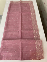 Semi tussar saree with embroidery MST121- Pink