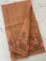 Blended matka Tussar silk saree with embroidery MS4856