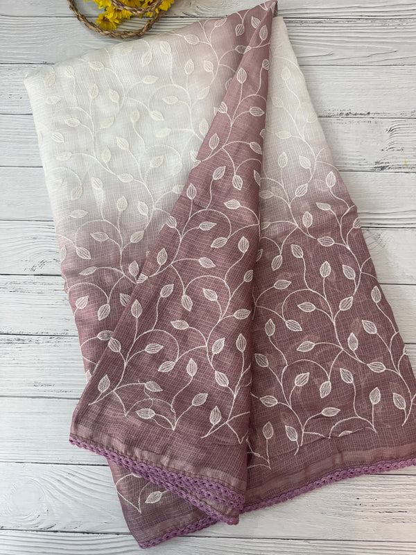 Ombre Soft kota checks saree with embroidery SVTS20