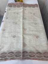 Blended tussar silk saree with embroidery- MS43778