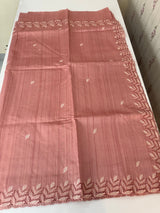 Blended tussar saree with cutwork - MSHK690 PeachyPink