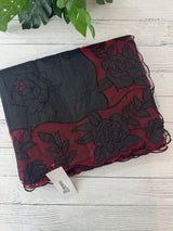 Kota saree with applique work MS6677 -Black to Red