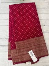Semi banarasi Khaddi Georgette saree - MS1476 RaniPink