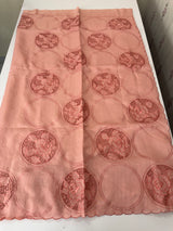 Tussar chanderi cutwork saree MSTC121 PeachPink