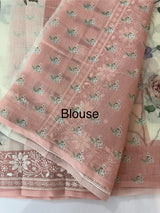 Chanderi digital printed saree with chikankari embriodery MSH171