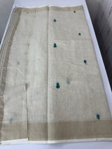 Tissue linen saree with embroidery MLS8977