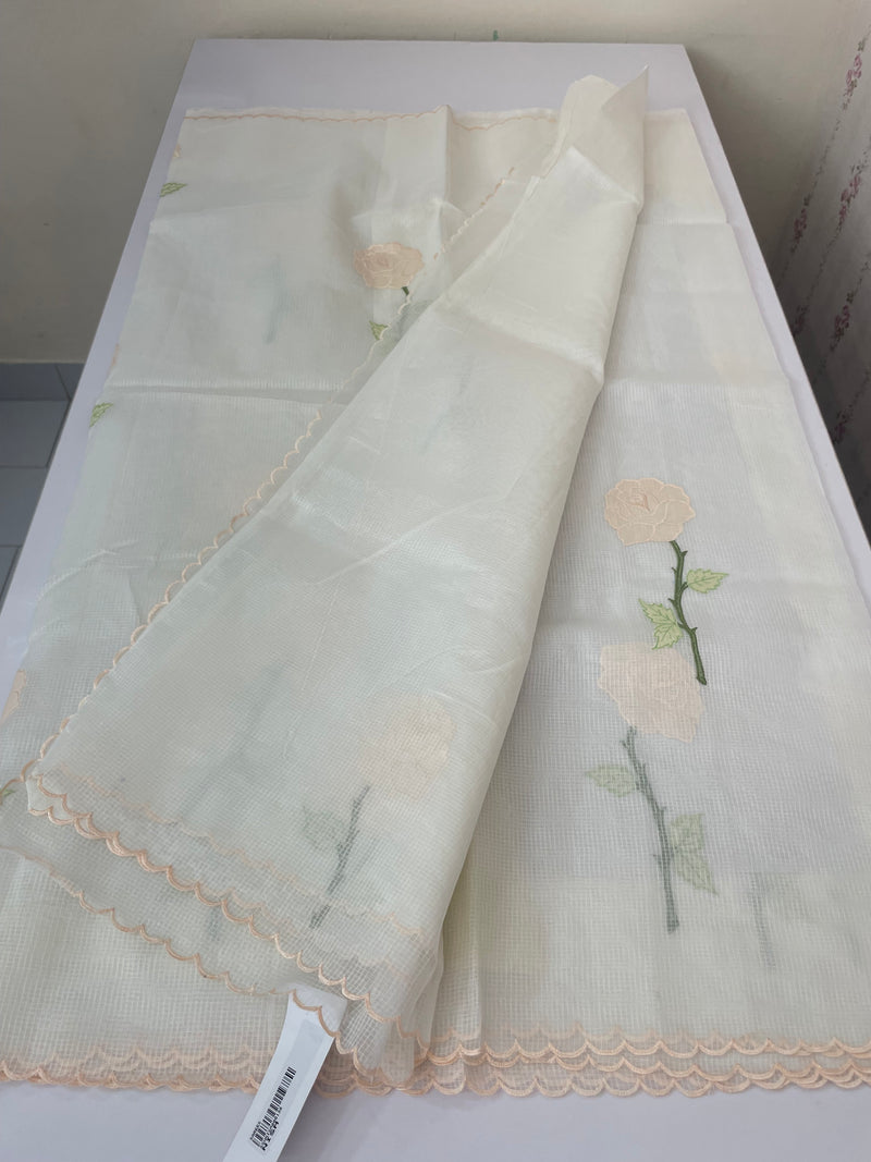 Kota silk cotton saree with applique work MS81789