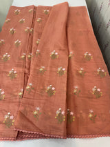 Blended Malai chanderi saree with embroidery MS5568 PeachPink