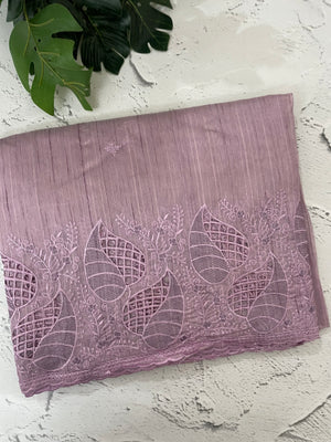 Blended matka Tussar silk saree with cutwork MS485