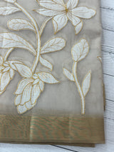 Banarasi Organza saree with applique work MS4532