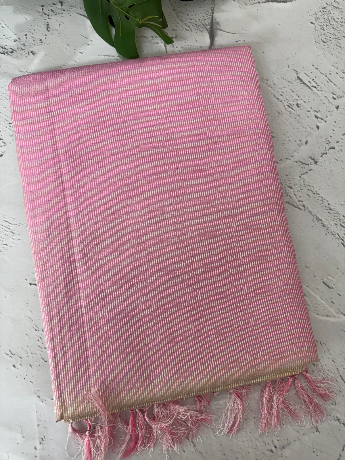 Semi tussar saree with thread work MTS1001 - Cream to Pink