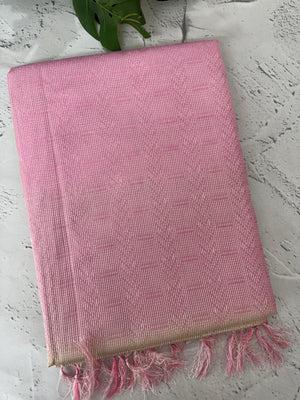 Semi tussar saree with thread work MTS1001 - Cream to Pink