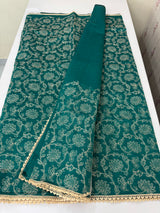 Blended tussar silk saree with embroidery- MSH158 TealGreen