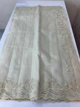 Soft Kota tissue silk saree with applique work MSH163  Ivory