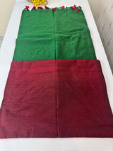 Plain Khadi cotton saree with contrast pallu & blouse MS1497