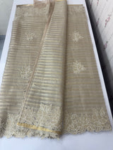 Tissue silk saree with applique work  MSH169 - Copper