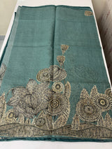 Soft kota silk saree with french knots and kanta embroidery MS16538