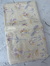 Soft mul chanderi saree with prints and embroidery MSH190 - Ivory