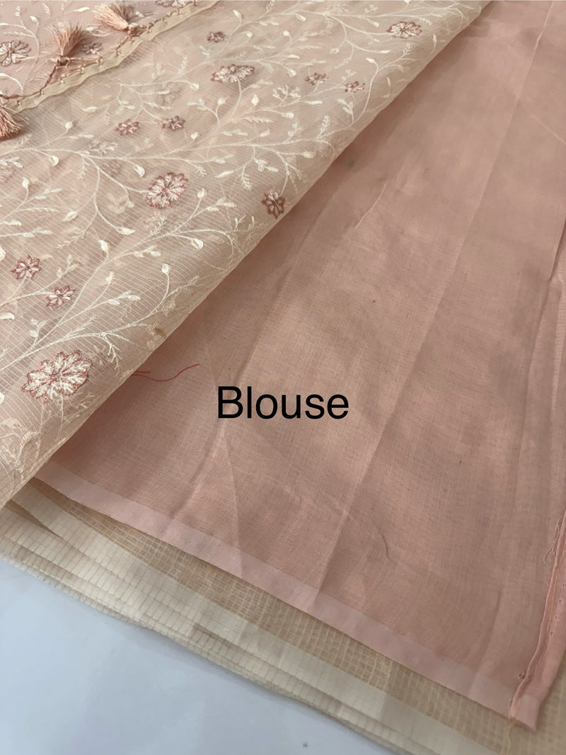 Kota silk saree with embroidery MSH199 PastelPeach