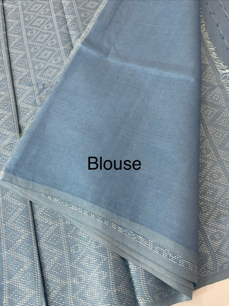 Bhagalpuri Semi tussar saree MS871 - PastelBlue