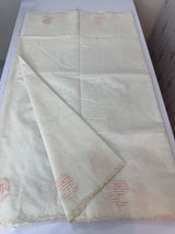 Mul chanderi applique work saree  MSH931 - Offwhite to Peach