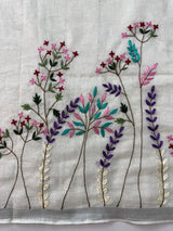 Linen blend Saree with hand embriodery MLS611