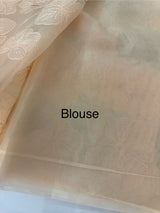 Viscose organza saree with thread work - MSH925 Peach 2