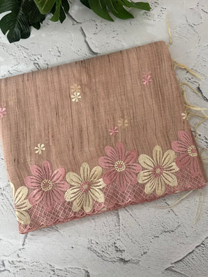 Soft Tissue kota embroidery saree MSK4660 DuskyPink