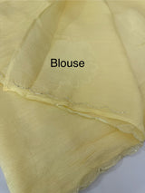Crush Organza saree with applique work MBS677 Yellow