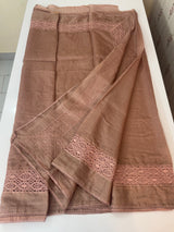 Kota saree with crochet work and lace border MCJ879 DuskyPeach