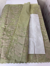 Premium Organza saree with tissue appliqué work - MMG311- DuskyGreen