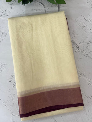 Semi chanderi saree -  MSH229 Cream to Wine