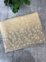 Crush tissue Organza saree with embroidery work MS14791- Beige