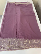Designer georgette sarees with blouse MGS5321- DuskyWine