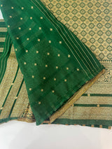 Semi banarasi Khaddi Georgette saree - MS1499 DarkGreen