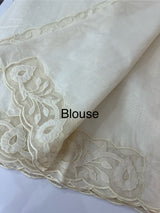 Mul chanderi saree with applique borders MSH111 -Offwhite