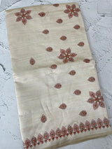 Blended semi tussar silk saree with embroidery MSJ679(2)