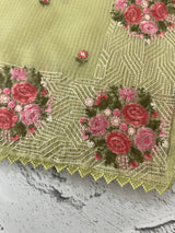 Soft kota silk saree with embroidery MSS678 PistaGreen