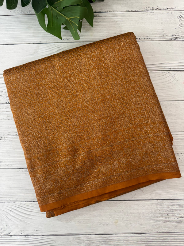 Semi katan Banarasi saree in antique zari weaving - MSKB899 Mustard